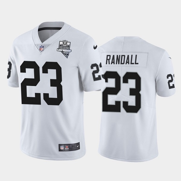 Men's Las Vegas Raiders #23 Damarious Randall White NFL 2020 Inaugural Season Vapor Limited Stitched Jersey